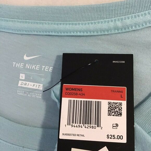 New Nike Dri Fit TShirt Short Sleeve Activewear CQ0258-434 Blue Women's Large - Picture 3 of 6